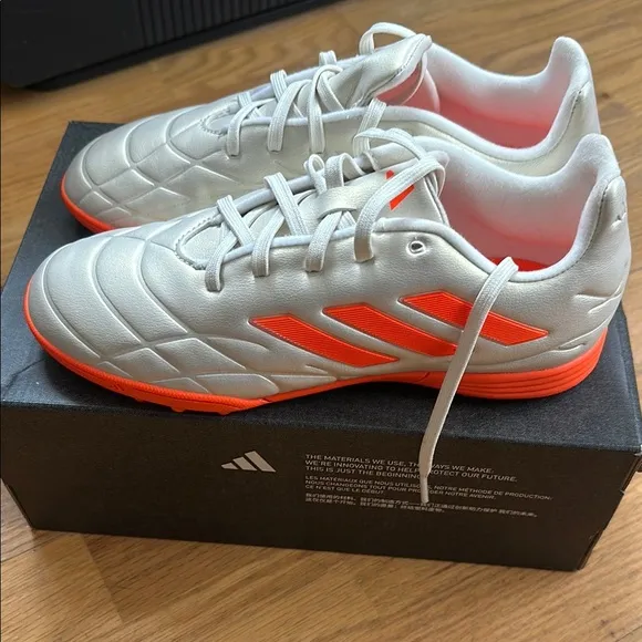adidas Copa Pure 3 Firm Ground Soccer Cleats White and Orange 4.5