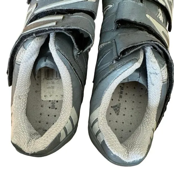 ADIDAS Cycling Shoes gray straps racing USA 10 EUR0 42 2/3 UK 8 1/2 athletic
