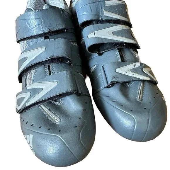 ADIDAS Cycling Shoes gray straps racing USA 10 EUR0 42 2/3 UK 8 1/2 athletic