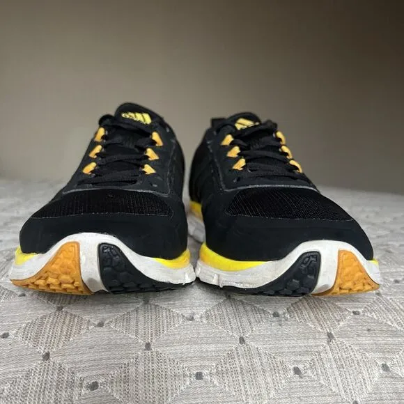 Adidas D70018 Black &amp; Yellow Trainer  Running Sneaker Athletic Shoes Men’s 10.5