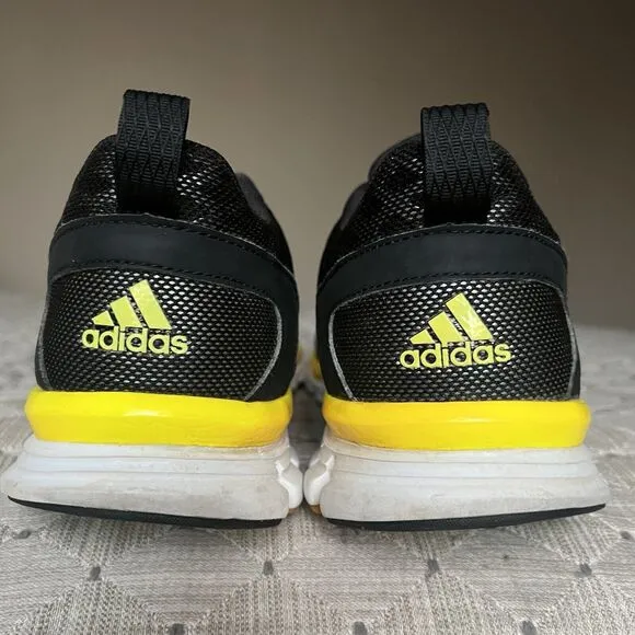 Adidas D70018 Black &amp; Yellow Trainer  Running Sneaker Athletic Shoes Men’s 10.5