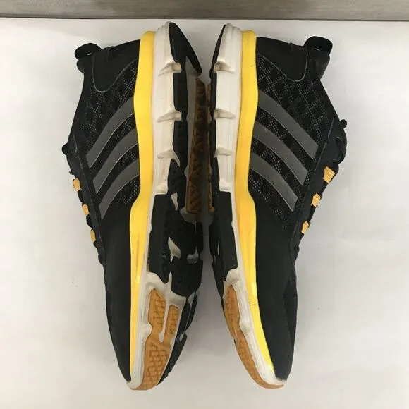 Adidas D70018 Black &amp; Yellow Trainer  Running Sneaker Athletic Shoes Men’s 10.5