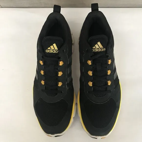 Adidas D70018 Black &amp; Yellow Trainer  Running Sneaker Athletic Shoes Men’s 10.5