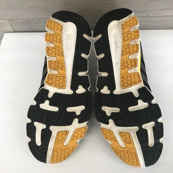 Adidas D70018 Black &amp; Yellow Trainer  Running Sneaker Athletic Shoes Men’s 10.5