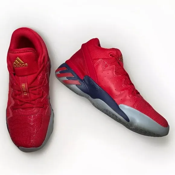 ADIDAS D.O.N. MARVEL ISSUE 2 SPIDER-MAN YOUTH SIZE 3 Scarlet Navy Gold Sneakers