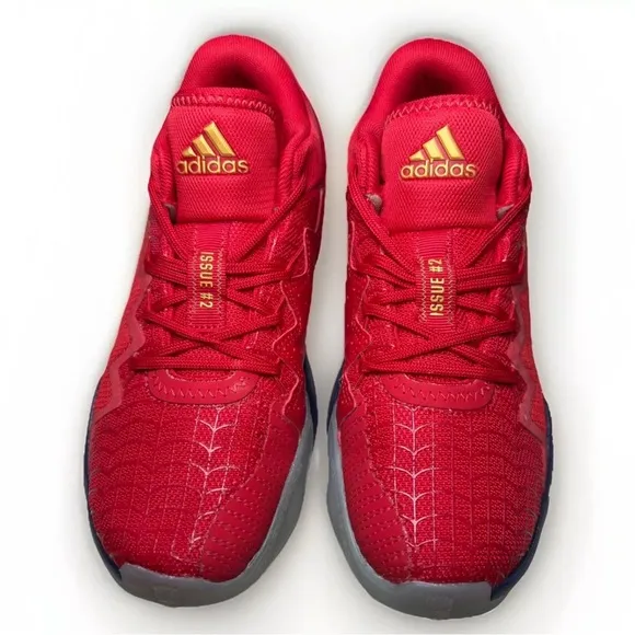 ADIDAS D.O.N. MARVEL ISSUE 2 SPIDER-MAN YOUTH SIZE 3 Scarlet Navy Gold Sneakers