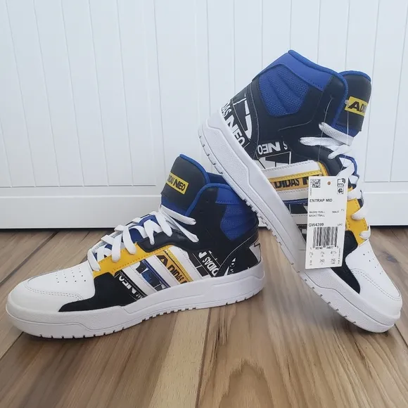 Adidas Entrap Mid Golden State Warriors Blue Yellow Basketball Shoes size Men 8
