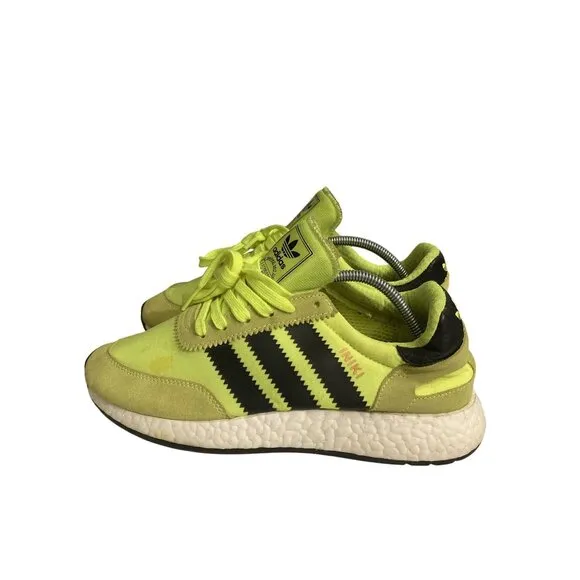 Adidas Iniki Runner Boost Size 7 Yellow Black Athletic Footwear sneakers Shoes