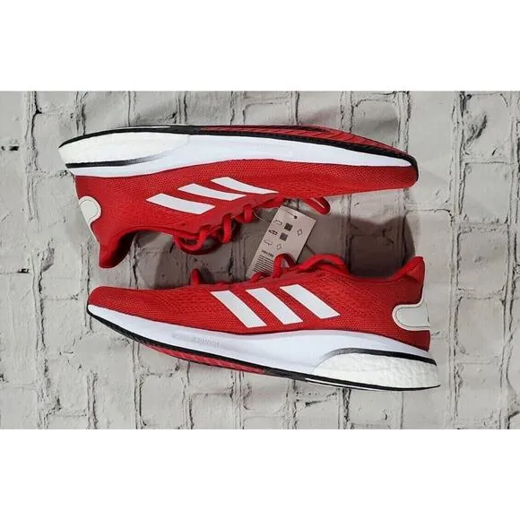 adidas MENS 9.5 Scarlet White Nebraska Huskers Supernova Running Shoes H01296