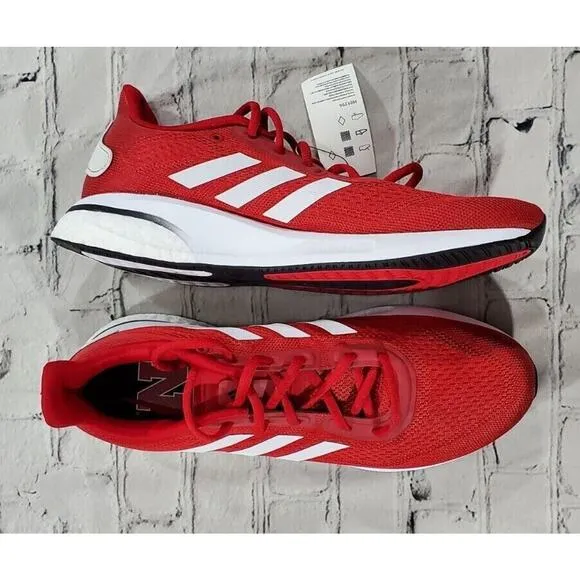 adidas MENS 9.5 Scarlet White Nebraska Huskers Supernova Running Shoes H01296