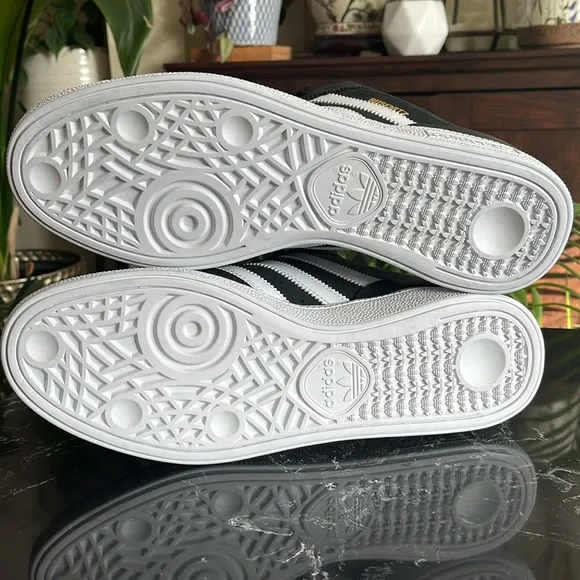 🖤🤍👟adidas Men's Busenitz Shoes-10 Core Black Cloud White and Gold Metallic-10
