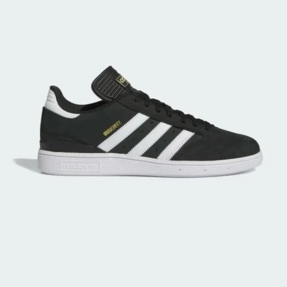 🖤🤍👟adidas Men's Busenitz Shoes-10 Core Black Cloud White and Gold Metallic-10