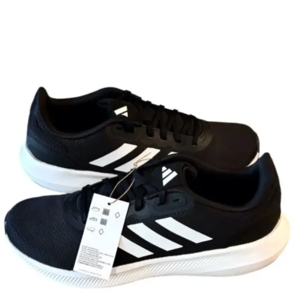 Adidas Mens Runfalcon 3 Black White Running Shoes Sneakers Size 11.5