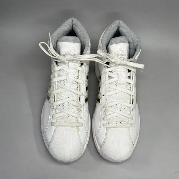 Adidas Men's Size 10 White Pro Model Basketball Shoes