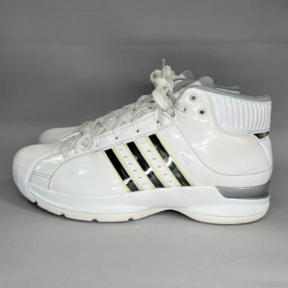Adidas Men's Size 10 White Pro Model Basketball Shoes