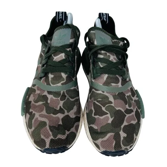 Adidas NMD R1‎ Boost Running Shoes Duck Camo Sesame Green D96617 Mens Size 8