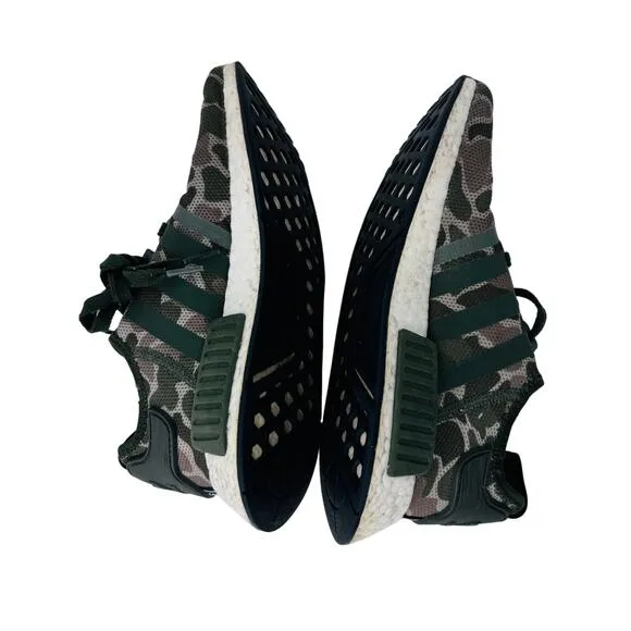 Adidas NMD R1‎ Boost Running Shoes Duck Camo Sesame Green D96617 Mens Size 8