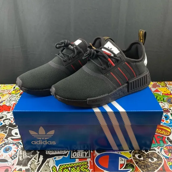 Adidas NMD R1 Red Line Size 5y / 6.5 Women's