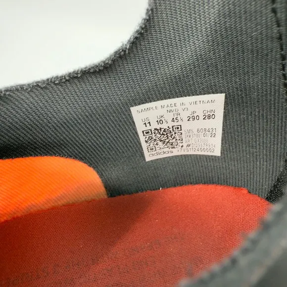 Adidas NMD V3 Mens 11 Running Shoes Beam Bliss Orange Black Grey One Trainers