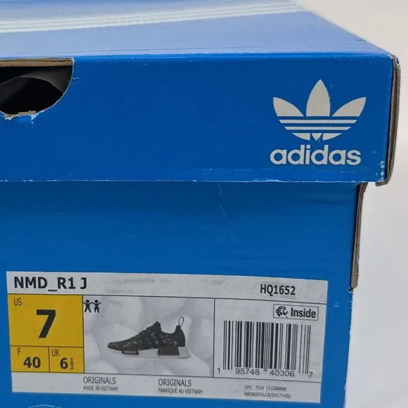 Adidas Originals NMD R1 Kids Unisex GS Olive Strata Camo Shoes Boost HQ1652