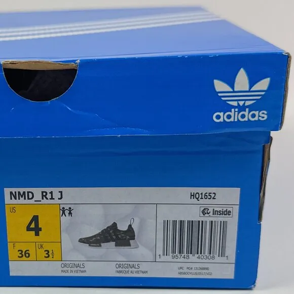 Adidas Originals NMD R1 Kids Unisex GS Olive Strata Camo Shoes Boost HQ1652