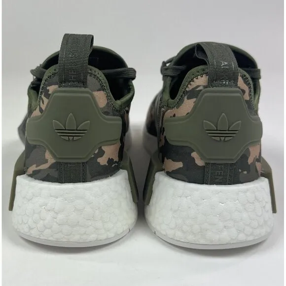 Adidas Originals NMD R1 Kids Unisex GS Olive Strata Camo Shoes Boost HQ1652