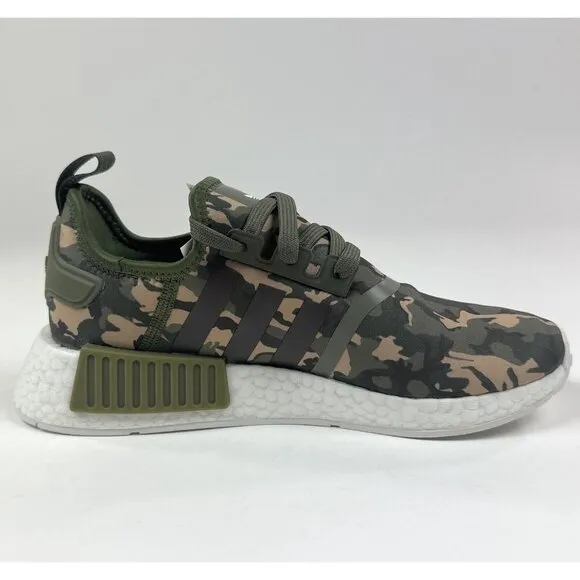 Adidas Originals NMD R1 Kids Unisex GS Olive Strata Camo Shoes Boost HQ1652
