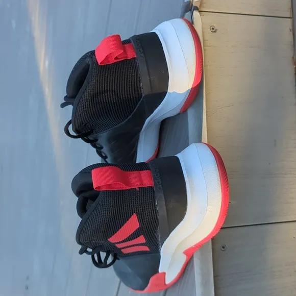 ADIDAS Own The Game Wide Black Red Basketball Athletic Shoes EF0309 Men's Sz 13