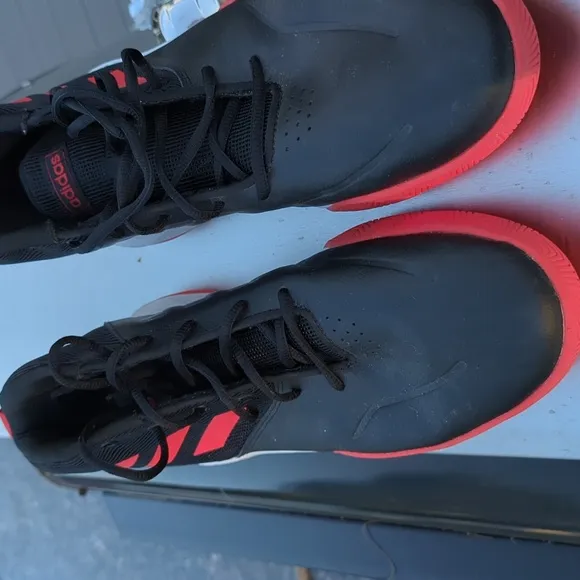 ADIDAS Own The Game Wide Black Red Basketball Athletic Shoes EF0309 Men's Sz 13