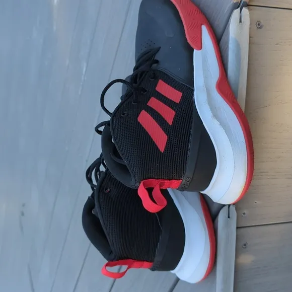 ADIDAS Own The Game Wide Black Red Basketball Athletic Shoes EF0309 Men's Sz 13