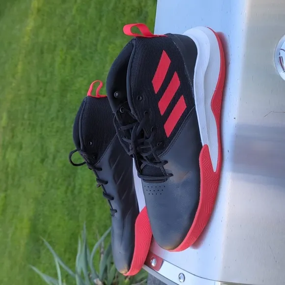 ADIDAS Own The Game Wide Black Red Basketball Athletic Shoes EF0309 Men's Sz 13