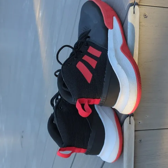 ADIDAS Own The Game Wide Black Red Basketball Athletic Shoes EF0309 Men's Sz 13