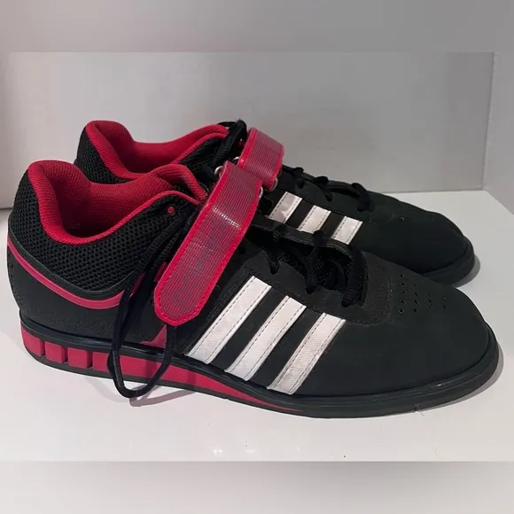 Adidas Powerlift‎ 2.0 Black, Red, White Weightlifting Trainer Shoes Men's Size 9