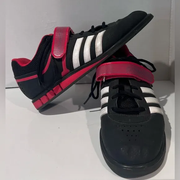 Adidas Powerlift‎ 2.0 Black, Red, White Weightlifting Trainer Shoes Men's Size 9
