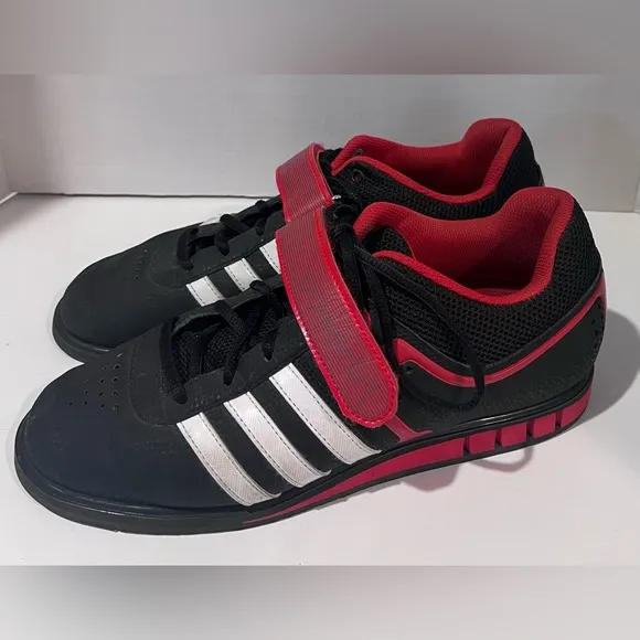 Adidas Powerlift‎ 2.0 Black, Red, White Weightlifting Trainer Shoes Men's Size 9