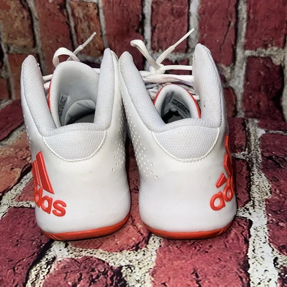 Adidas Pro Men's Smooth Feather White Orange Basketball Shoes Sneakers size 9.5