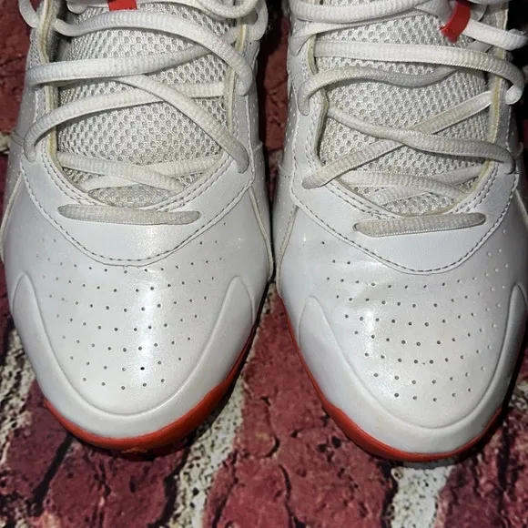 Adidas Pro Men's Smooth Feather White Orange Basketball Shoes Sneakers size 9.5
