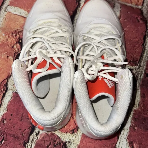 Adidas Pro Men's Smooth Feather White Orange Basketball Shoes Sneakers size 9.5