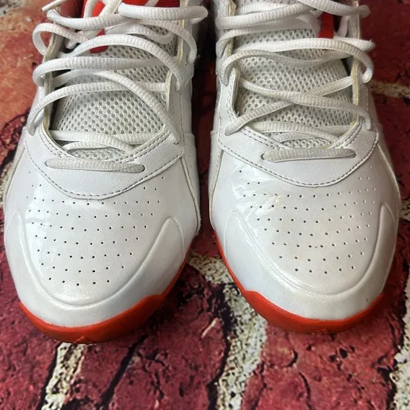 Adidas Pro Men's Smooth Feather White Orange Basketball Shoes Sneakers size 9.5