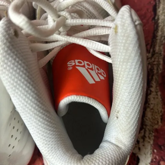 Adidas Pro Men's Smooth Feather White Orange Basketball Shoes Sneakers size 9.5
