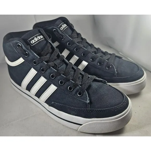 Adidas Retrovulc Men's Mid Black Canvas Skateboarding Shoes Size 8