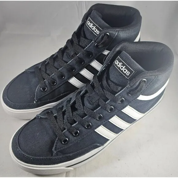 Adidas Retrovulc Men's Mid Black Canvas Skateboarding Shoes Size 8