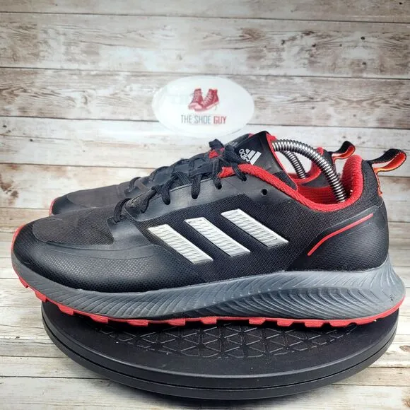 Adidas Runfalcon 5 Men's Size 9.5 Black Red Athletic Shoes