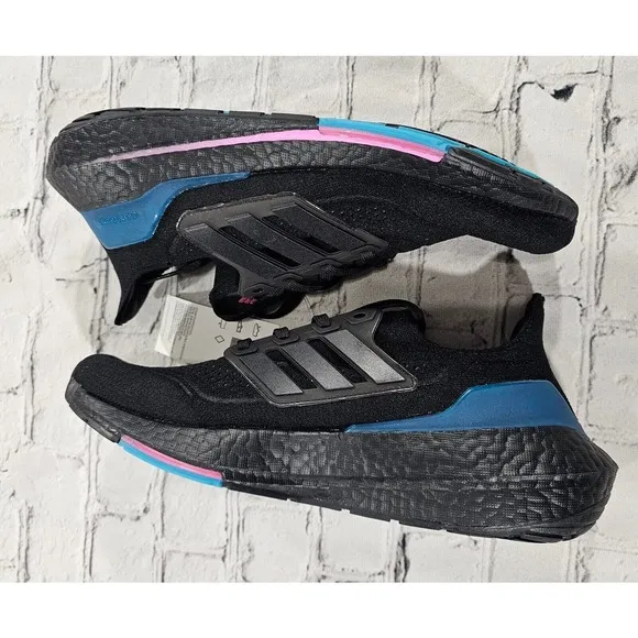Adidas Running Ultraboost 21 Carbon Black Blue Pink Shoes FZ1921 MENS 8 WOMENS 9