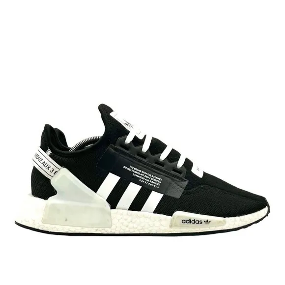 ADIDAS Shoes Men Size 11.5 NMD_R1 V2 GX6367 NMD Core Black White Sneakers