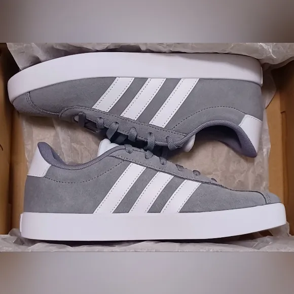 Adidas Shoes, VL Court 3.0 K, ID6314, Unisex Color Gray, Size US 3.5 Kids