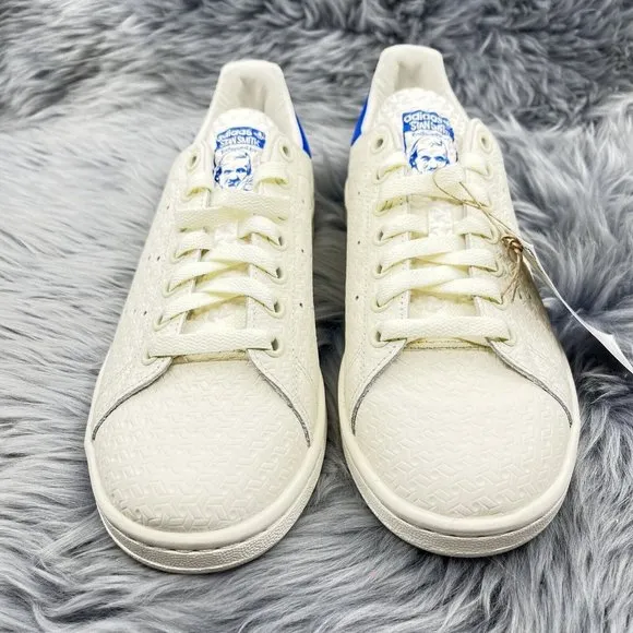 Adidas Stan Smith Debossed Geometric Print 2023 White Leather Shoes Sneakers