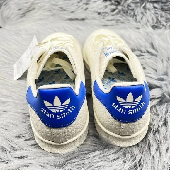 Adidas Stan Smith Debossed Geometric Print 2023 White Leather Shoes Sneakers