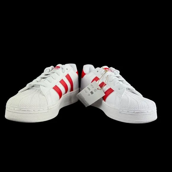 Adidas Superstar XLG C White Scarlet Red Shoes IF8429 Youth Sizes 11K - 3