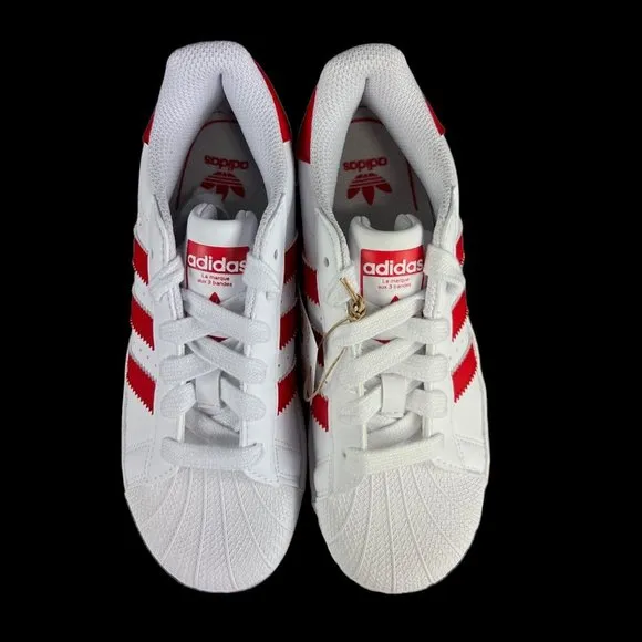 Adidas Superstar XLG C White Scarlet Red Shoes IF8429 Youth Sizes 11K - 3